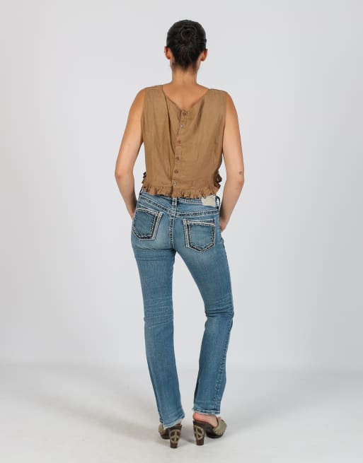 Vintage Silver XS straight jeans in blue, 3 of 4