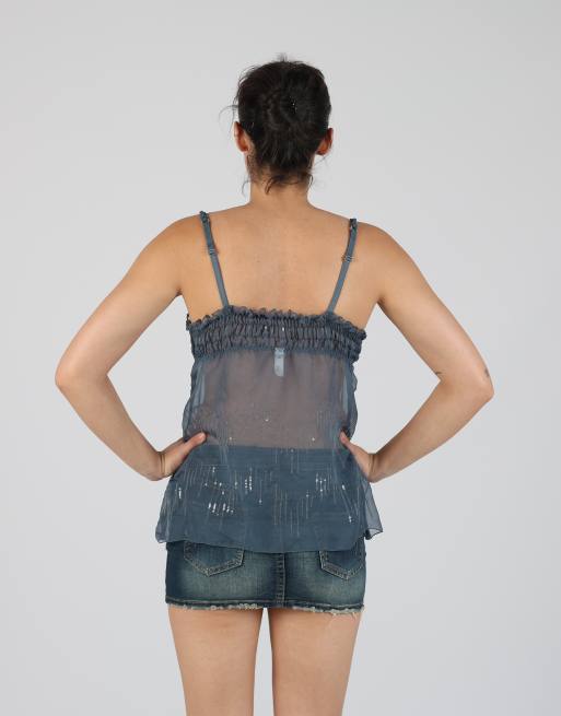 Vintage SiSi S cami in charcoal grey, 2 of 4
