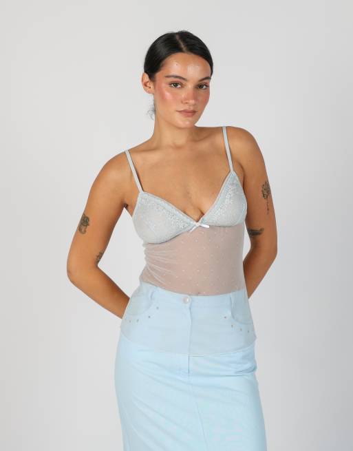 Vintage Sisi S cami in light blue