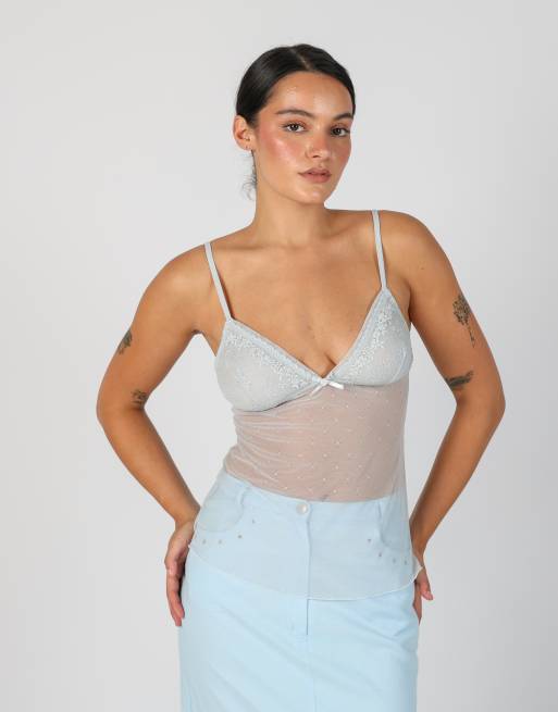 Vintage Sisi S cami in light blue, 3 of 4