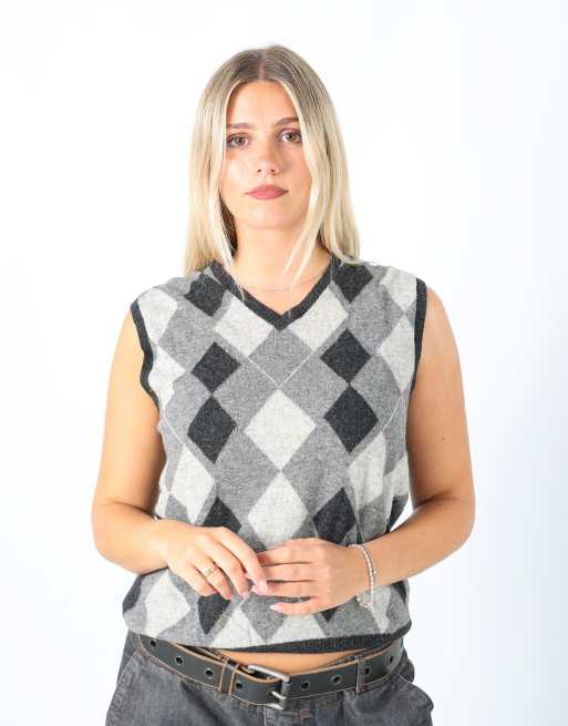 Vintage Sisley M knitted top in grey