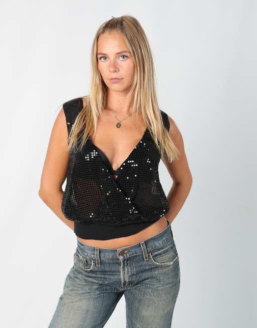 Vintage Sisley S cami in black