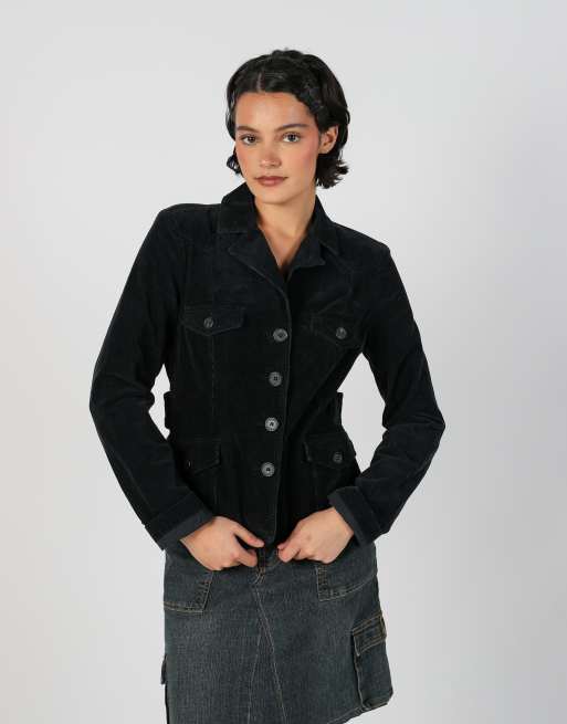 Vintage Sisley S cord jacket in black, 1 of 4