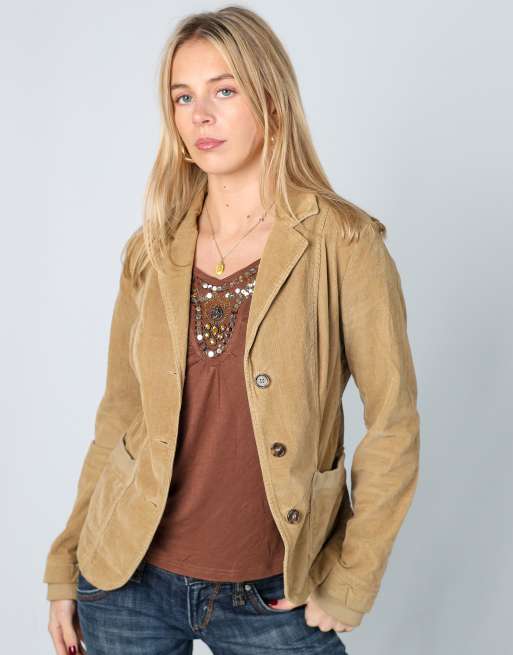 Vintage Sisley S cord jacket in tan