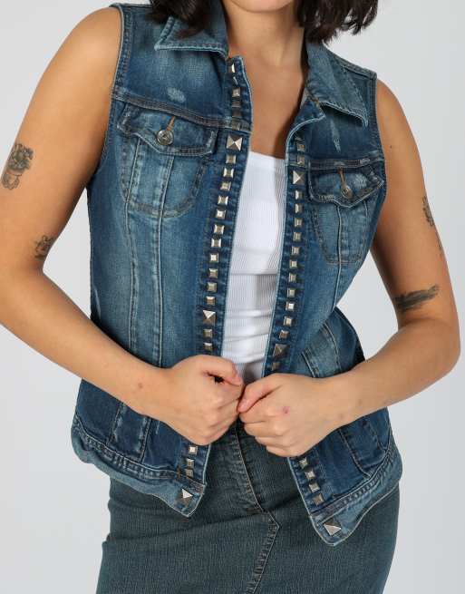 Vintage Sisley S denim jacket in blue, 4 of 4