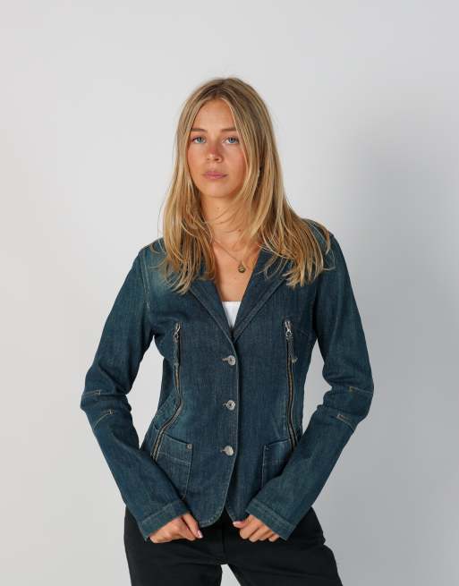 Vintage Sisley S denim jacket in blue, 1 of 4