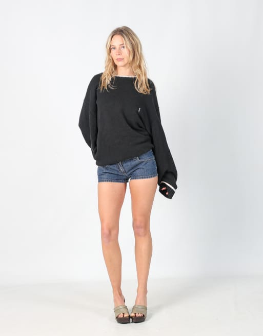 Vintage Sisley S denim shorts in blue