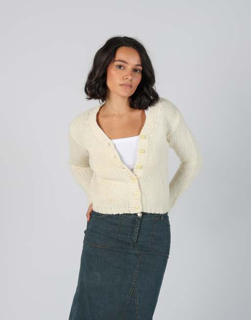 Vintage Sisley S knitted jumper in cream