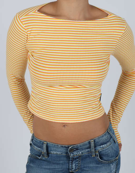 Vintage Sisley S long sleeve top in yellow, 4 of 4