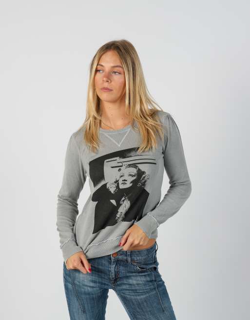 Vintage Sisley S woven top in light grey, 3 of 4