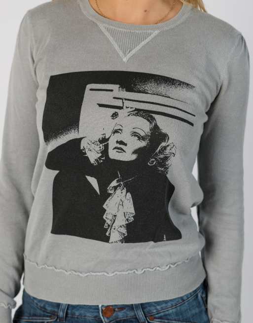 Vintage Sisley S woven top in light grey, 4 of 4