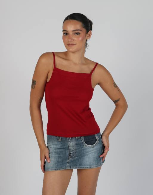 Vintage Sisley S woven vest in red