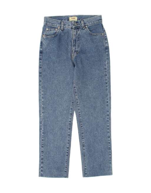 Vintage Sisley Size W26 L30 High Waist Tapered Jeans in Blue