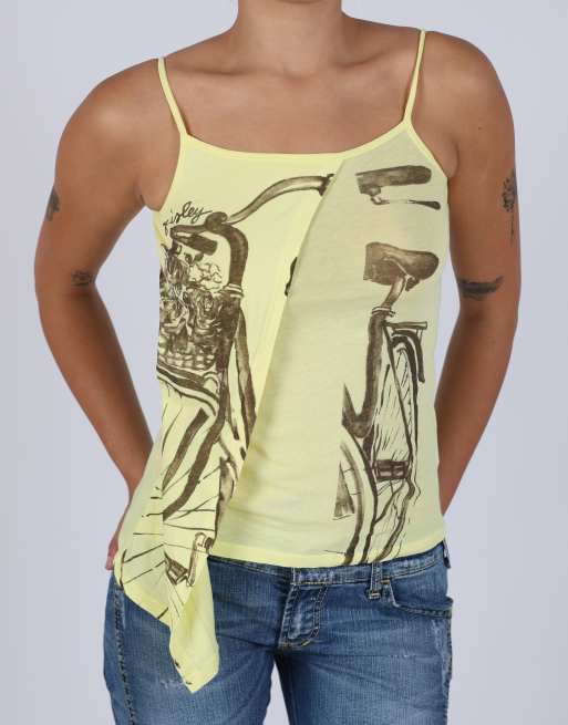 Vintage Sisley XS woven vest in yellow, 4 of 4