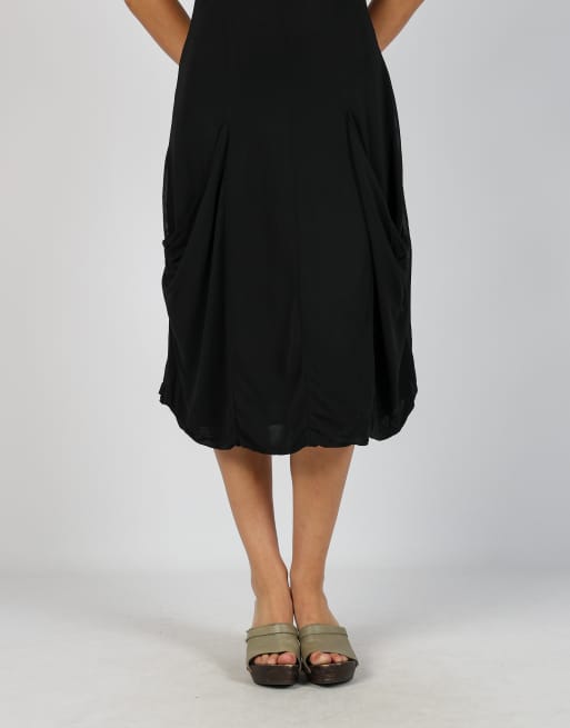 Vintage Siste's M woven midi dress in black, 2 of 4