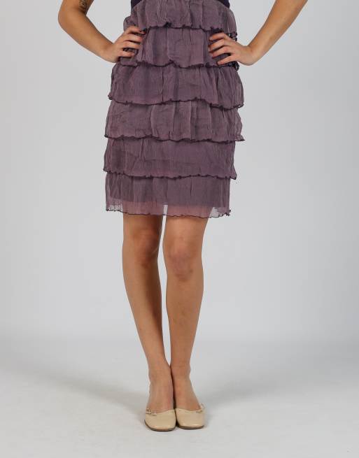 Vintage Siste's S woven midi dress in purple, 3 of 4