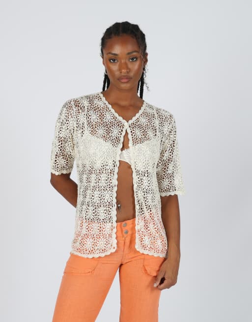 Vintage Siste's S woven top in cream, 3 of 4