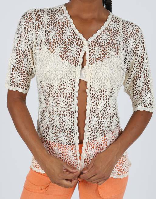 Vintage Siste's S woven top in cream, 4 of 4