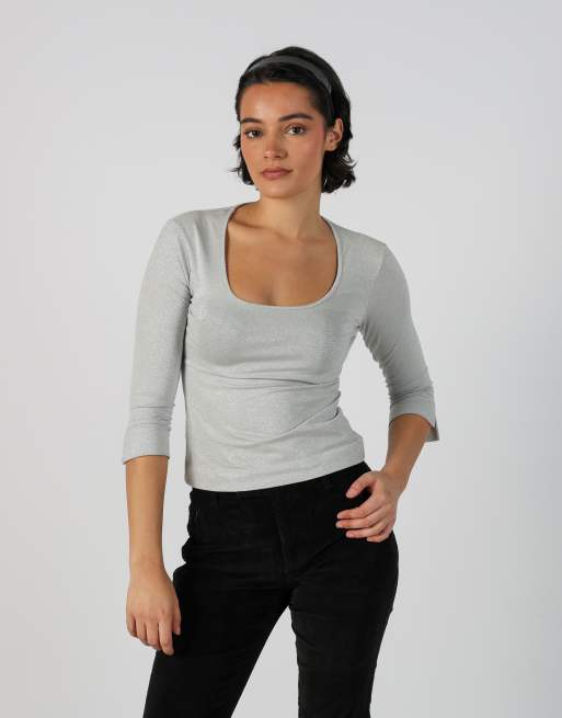 Vintage Siste's S woven top in silver, 1 of 4