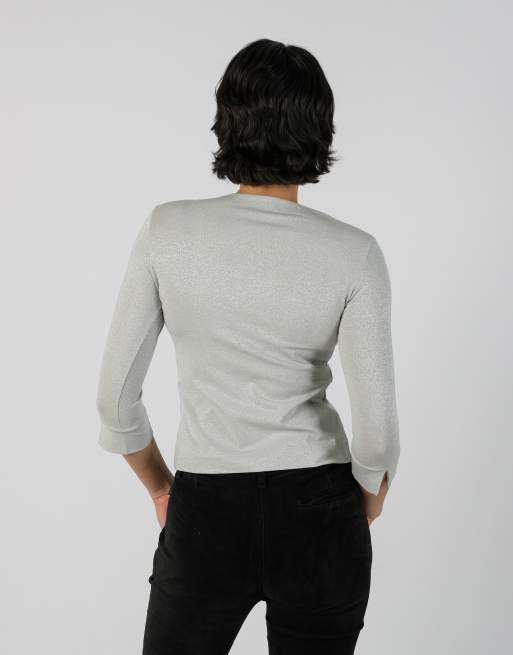 Vintage Siste's S woven top in silver, 2 of 4