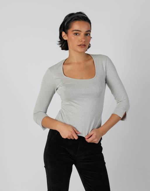 Vintage Siste's S woven top in silver, 3 of 4