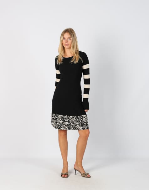 Vintage Siste's XS knitted midi dress in black - view 1