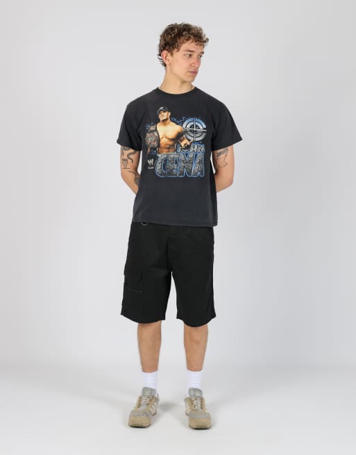 Vintage Site 34x22 canvas carpenter baggy shorts in black