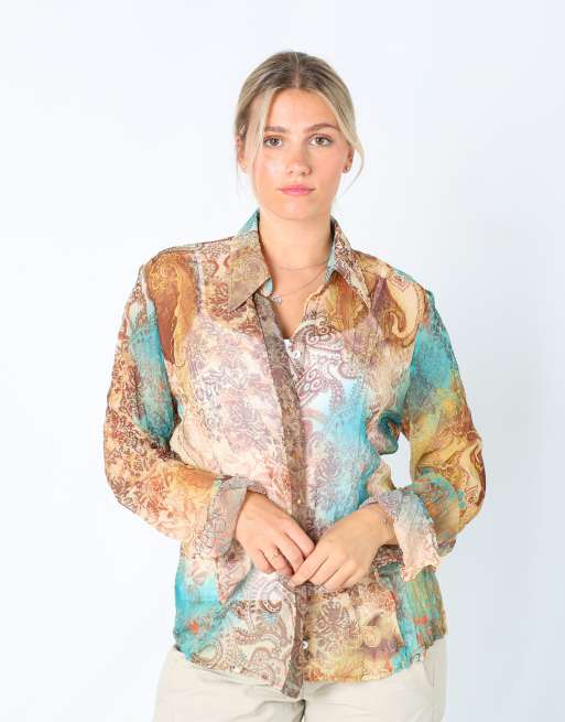 Vintage Sixth Sense M blouse in light blue