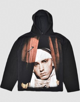 Vintage Size 2XL 90s Eminem tour hoodie jumper in black