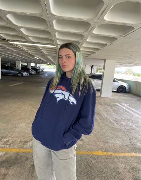 Vintage Size 2XL 90s NFL Denver broncos hoodie in navy - view 1