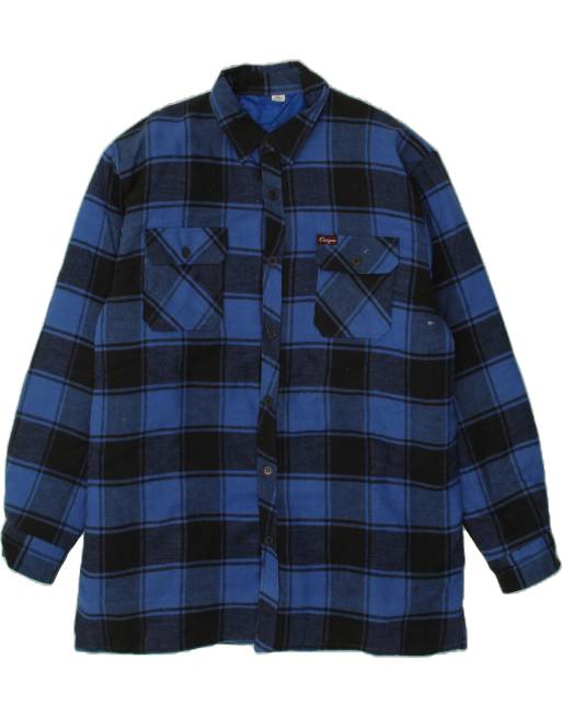 Vintage Size 2XL Check Lumberjack Flannel Shirt in Blue