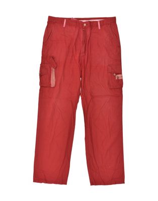 Vintage Size 2XL Straight Cargo Trousers in Red