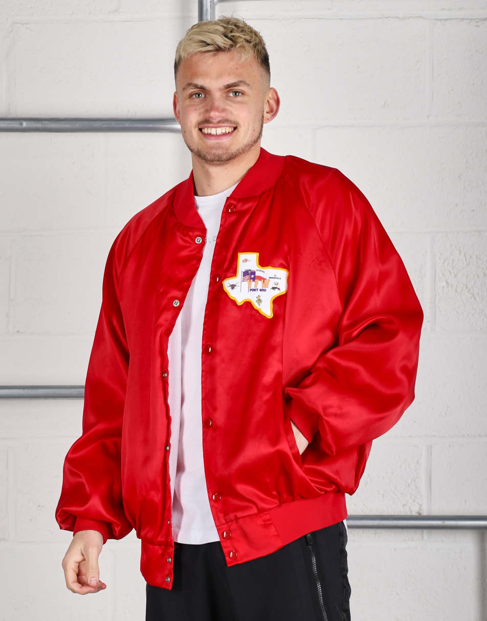 Vintage Size 2XL varsity bomber jacket in red