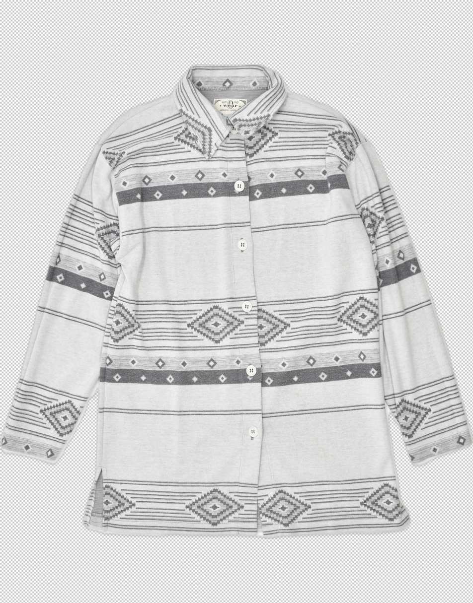 Vintage Size L 90s flannel shirt in grey stripe