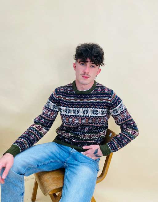 Vintage size L Abstract Knit Jumper in Multi, 3 of 4