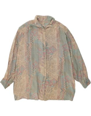 Vintage Size L Abstract Pattern Oversized Shirt in Multicoloured