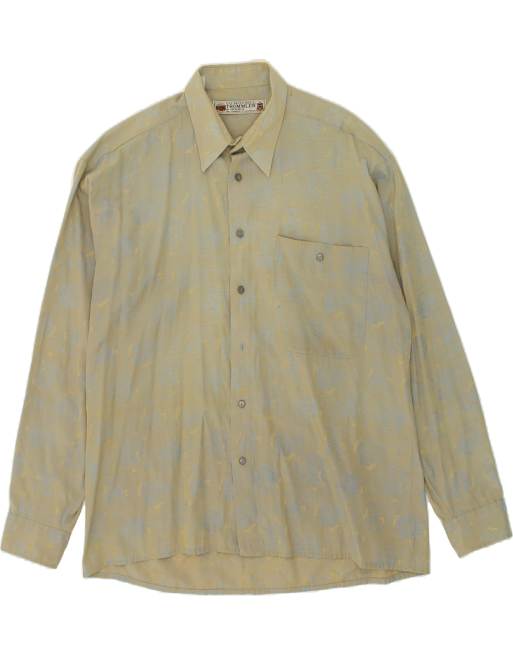 Vintage Size L Abstract Pattern Shirt in Khaki