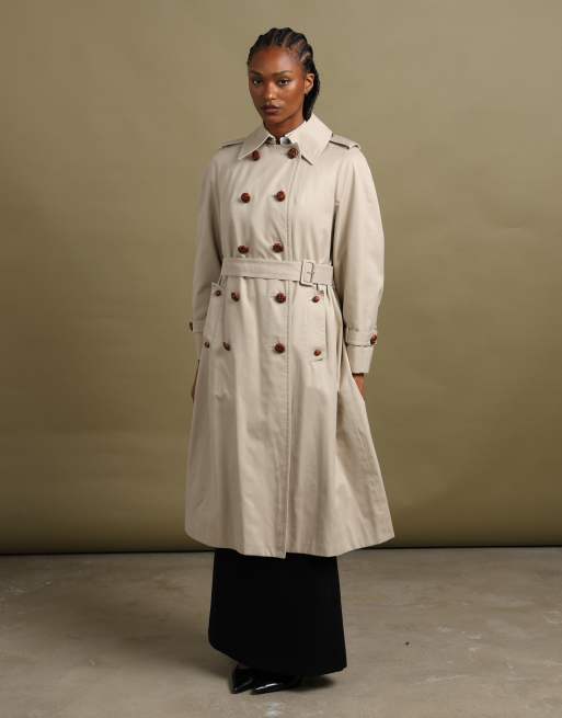 Vintage size L Aquascutum double breasted trench coat in beige, 1 of 7