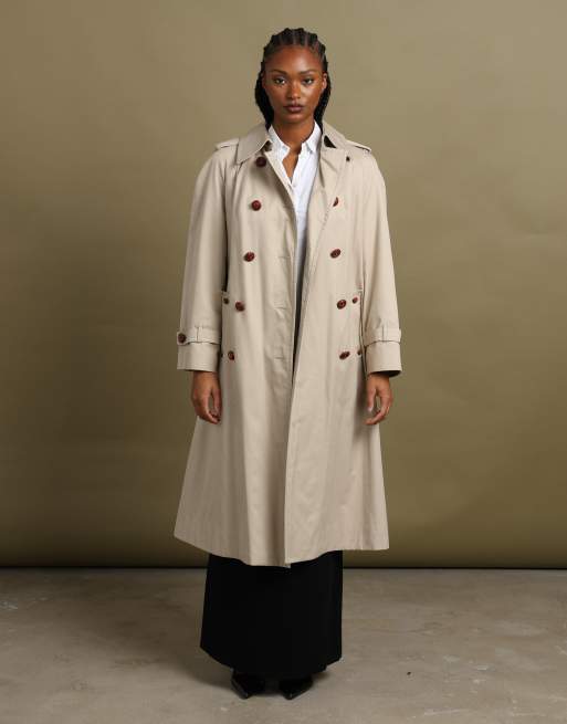 Vintage size L Aquascutum double breasted trench coat in beige, 2 of 7