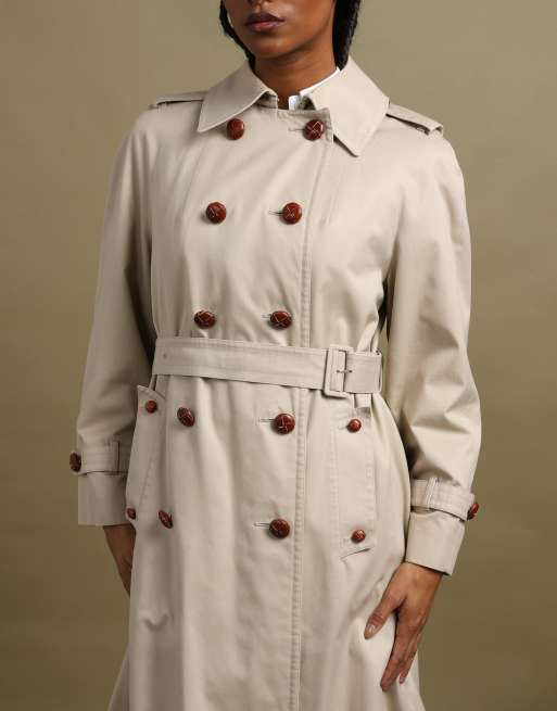 Vintage size L Aquascutum double breasted trench coat in beige, 5 of 7