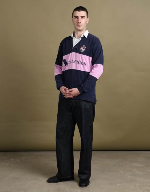 Vintage size L Aquascutum rugby shirt in navy, 1 of 6