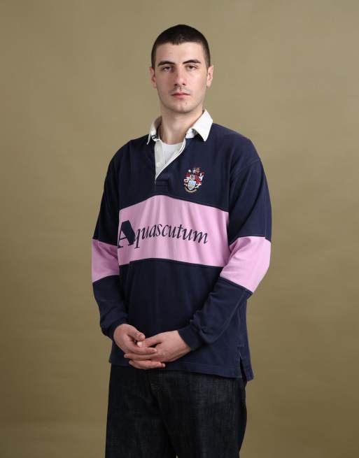 Vintage size L Aquascutum rugby shirt in navy, 2 of 6