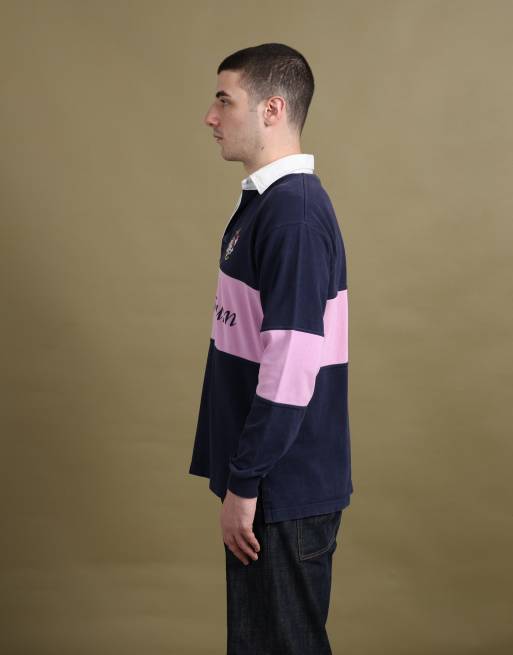 Vintage size L Aquascutum rugby shirt in navy, 4 of 6