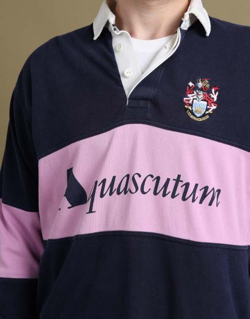 Vintage size L Aquascutum rugby shirt in navy, 6 of 6
