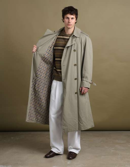 Vintage size L Aquascutum trench coat in green, 3 of 7