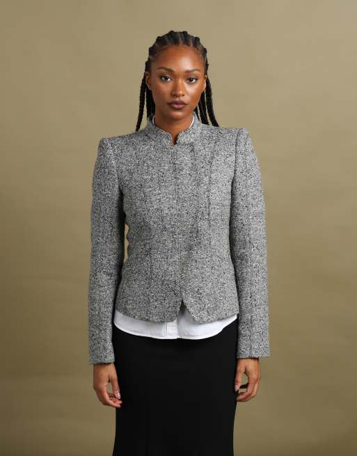 Vintage size L Armani Collezioni asymmetric zip blazer in grey, 2 of 7