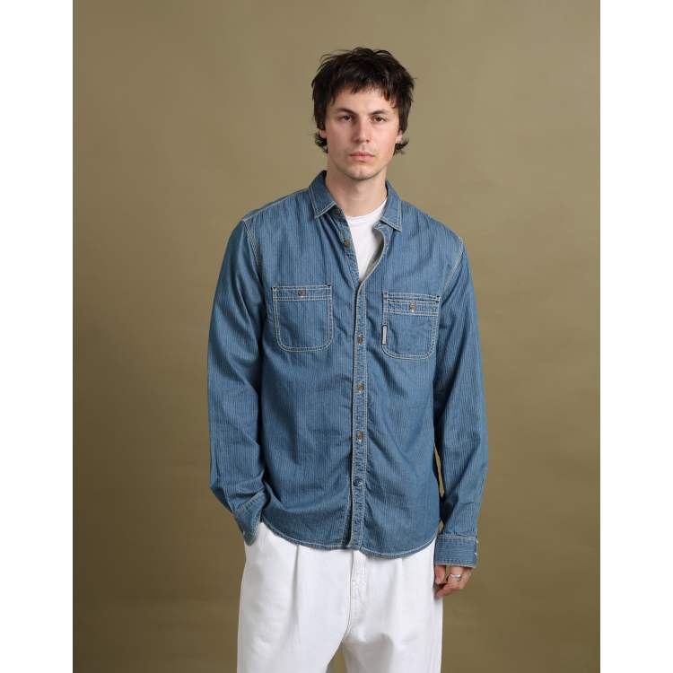 Vintage size L Armani Jeans denim shirt in mid blue | ASOS