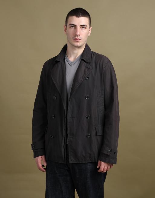 Vintage size L Armani Jeans peacoat in black, 1 of 7