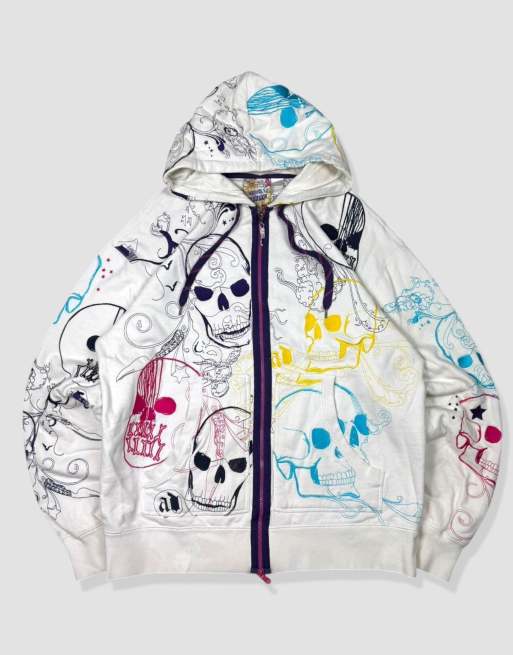 Vintage size L artful dodger grunge hoodie in white
