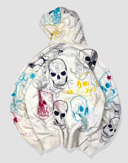 Vintage size L artful dodger grunge hoodie in white ASOS